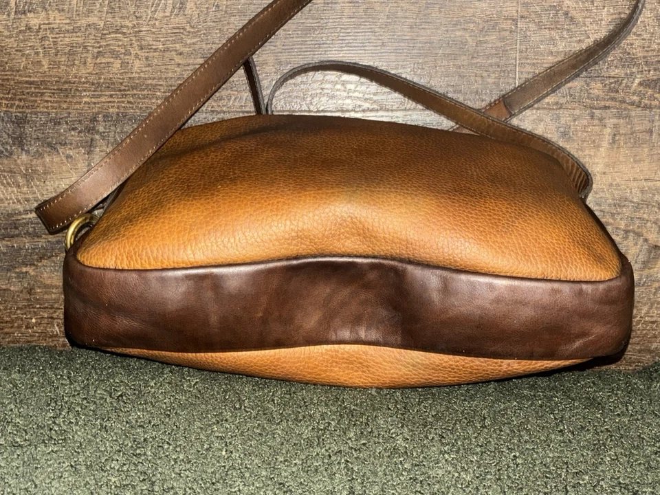 Authentic Vintage Anagram LOEWE Convertible Bag Brown Leather ~12x2x9 - Image 3 of 4