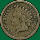 1860s Struck Through Grease Error Indian Head Cent Good G Coin #40305