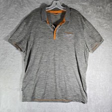 Icebreaker Merino Wool Polo Heather Gray Mens Size XL Extra Large Front Pocket