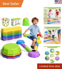 Balance Beams Stepping Stones for Kids, Obstacle Courses Sensory Toys for Tod...