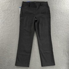 Hilary Radley Womens Pants Gray Size Large Mid Rise Slim Leg Tummy Control