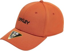Oakley 6 Panel Stretch Metallic Hat Fitted Cap Ginger Small/Medium New