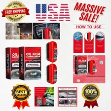 2-Pack Automotive Windshield Oil Film Remover with Hydrophobic Glass Coating