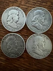 90% silver Franklin half dollars lot Of 4