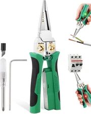 8 in 1 Wire Stripper with Voltage , Wire Strippers/Crimper with Plier, Cutters, 