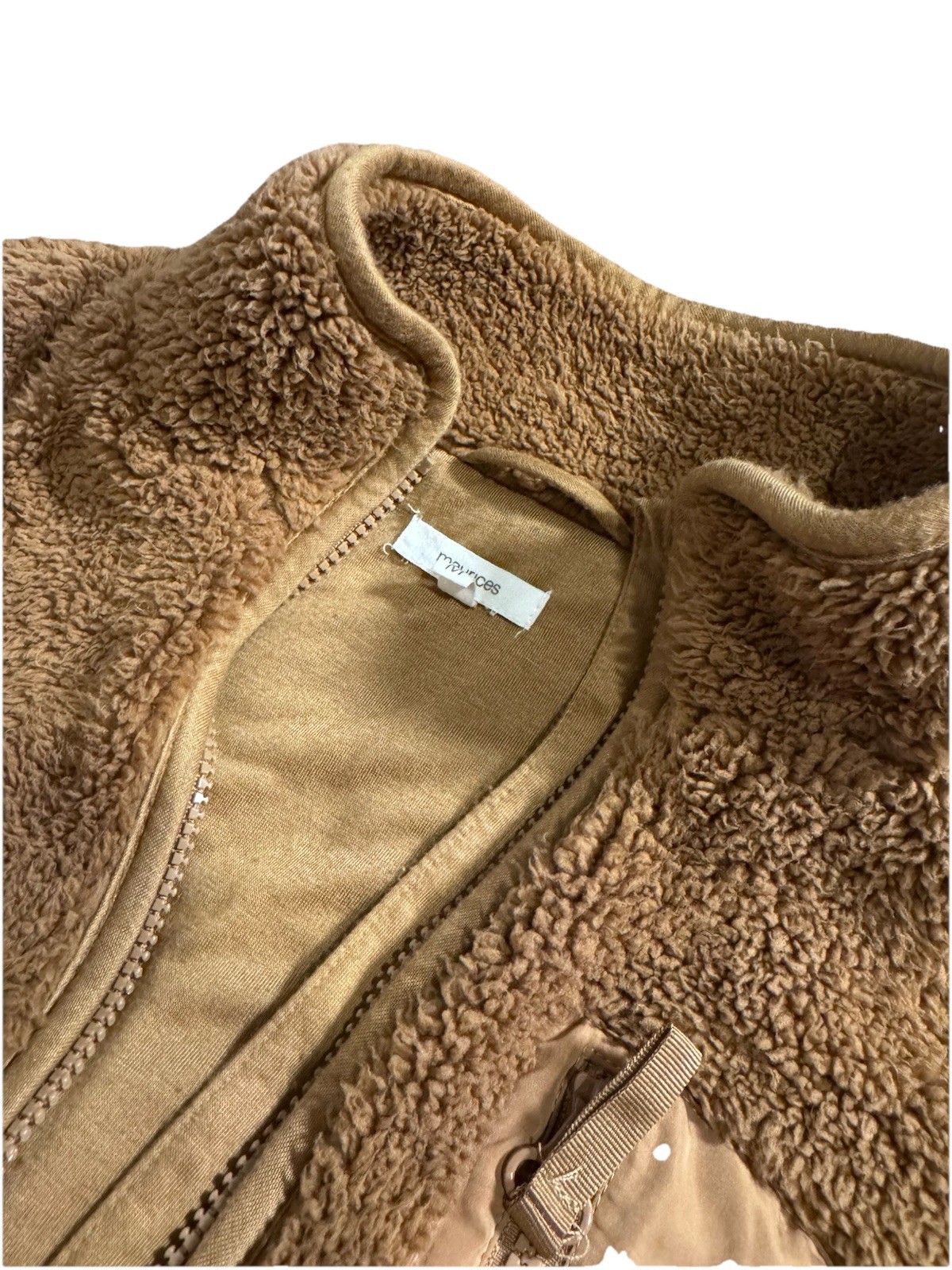Maurice's Womens Size Medium Brown Soft Faux Fur Zipper Vest with Pockets