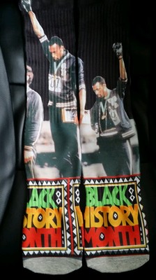 Custom Olympic gold Black History Month Dry Fit socks gamma bred oreo III IV V 