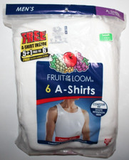 Fruit of the Loom Men's Classic White A-Shirts 6-Pack Tank Tops - Size Small