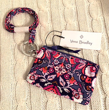 Vera Bradley Zip ID Lanyard Set Magenta Medallion NWT Work School