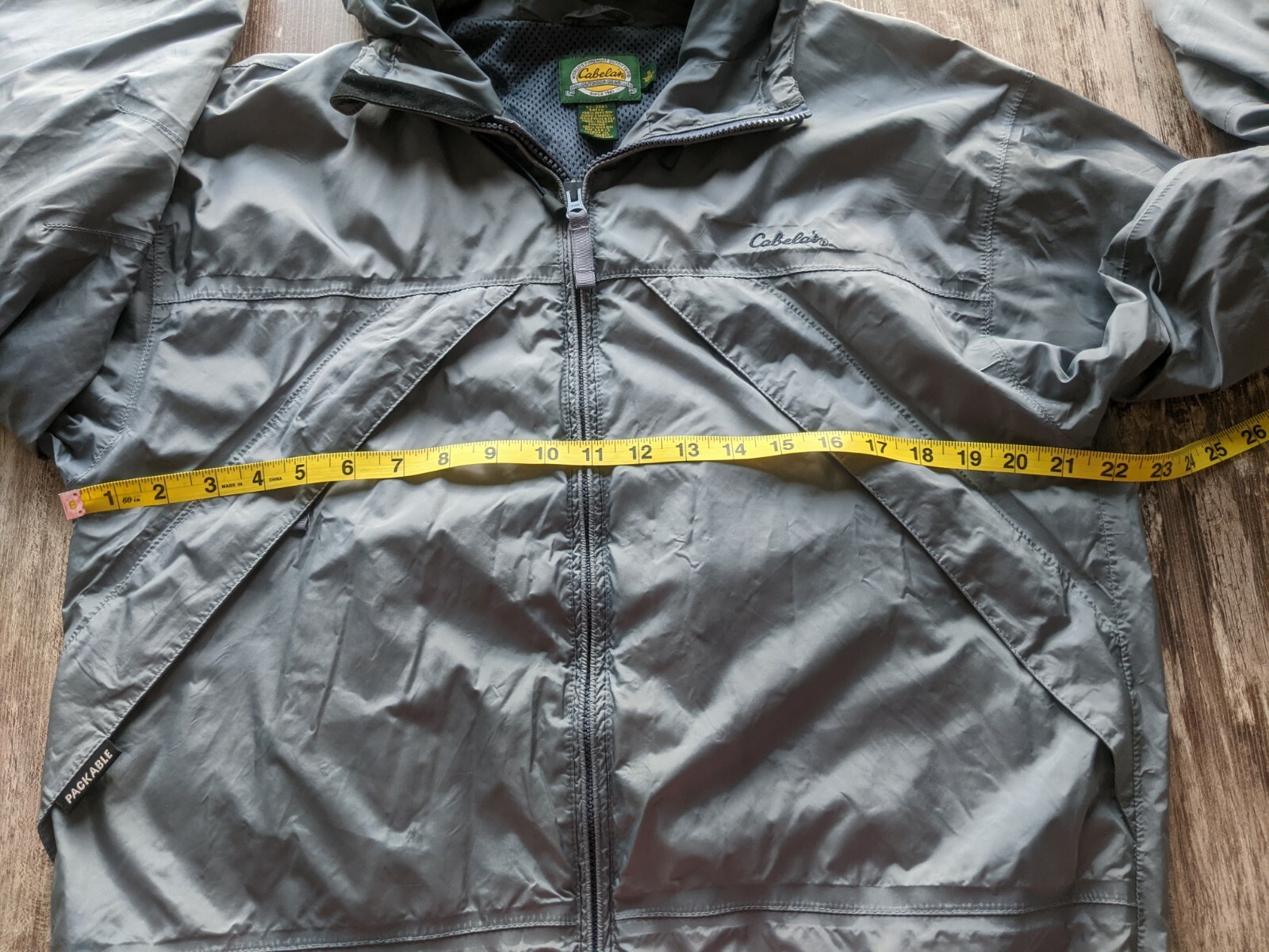 Cabela's Packable mesh lined Gray windbreaker hoo… - image 12