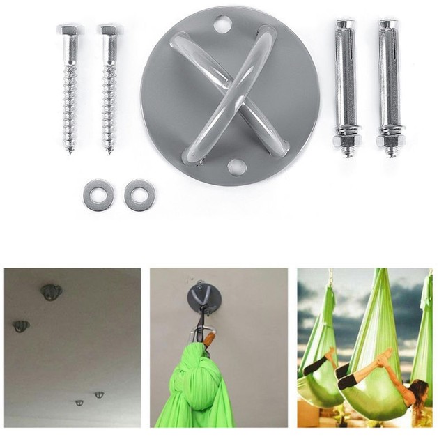 Yoga Swing Trapeze Hooks Hammock Suspension Ceiling Hanger Hanging Kit 1000 Lb