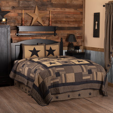 BLACK CHECK STAR QUILT SET  ACCESSORIES. CHOOSE SIZE  ACCESSORIES. VHC BRANDS