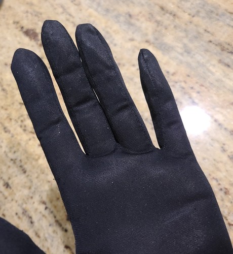 Vintage Übergröße L/XL schwarz Viskose formell 10,5" lange Handschuhe Rüschen Handgelenk * Mängel - Bild 17 von 22