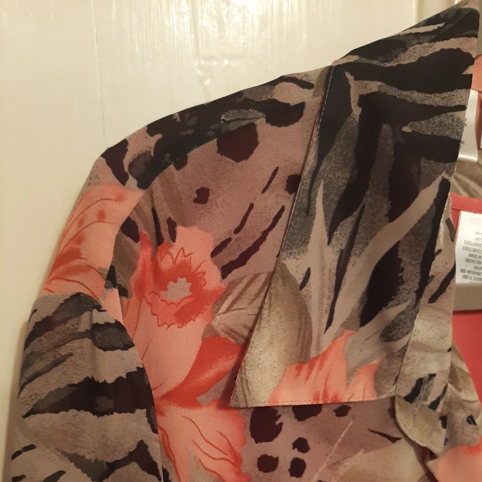 Гавайская блузка и майка Kathy Che размер 16 2 штуки коралл - Изображение 4 из 4