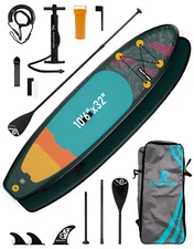 Pooboo 10'6 Inflatable Stand Up Paddle Board 6' Thick Blow Up SUP Paddle Board