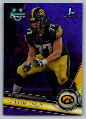 2023 Bowman Chrome University Purple Mini Diamonds #7 Connor Colby SP/399 Iowa