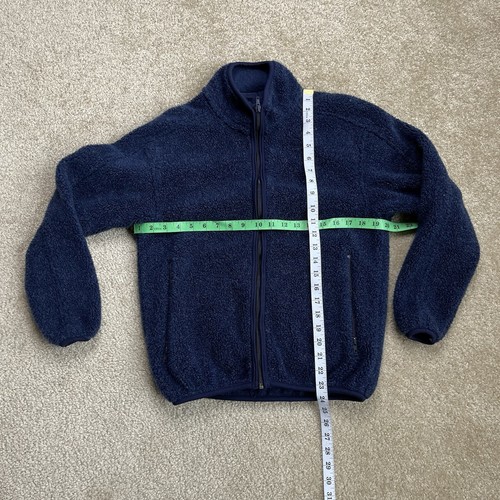 VTG Woolrich FULL ZIP DEEP PILE Pullover Sherpa Fleece Jacket Womens SMALL BLUE - Picture 3 of 13