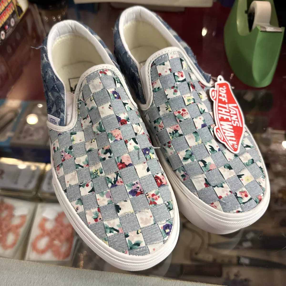 Vans woven cheap slip on