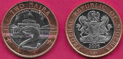 NIGERIA 2 NAIRA 2006 UNC 1 YEAR TYPE,THE NATIONAL ASSEMBLY BUILDING IN ABUJA UND