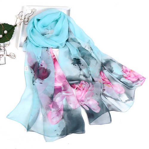 Long Soft Chiffon Scarf Plain Sheer Wrap Shawl Womens Large Stole Neck Scarves - Picture 73 of 93