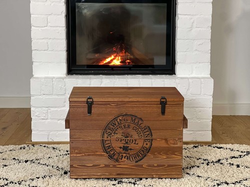 Arcón De Mesita Baja Madera Maciza Mesa Salón Truhentisch Caja Vintage Shabby Ch - Imagen 7 de 7