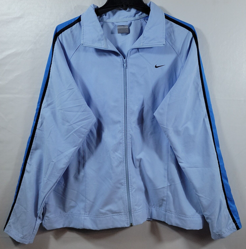 VINTAGE Blue Nike Jacket SILVER TAG Size XL (16-18) Windbreaker Logo Zip Flaw
