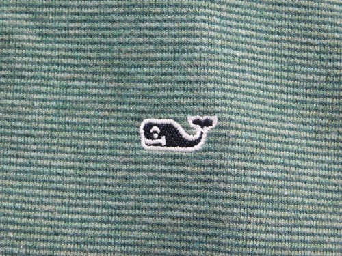 Vineyard Vines Saltwater 1/4 Zip Pullover Sweater Boys XL Sailors Green Striped - Picture 4 of 12
