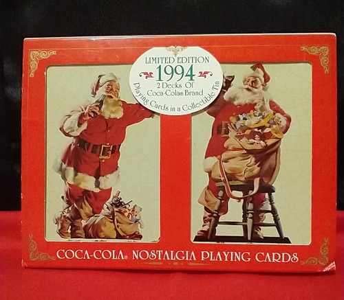 Vntg 1994 Coca-Cola Santa Cards (still sealed) in Collectable Tin - Picture 4 of 8