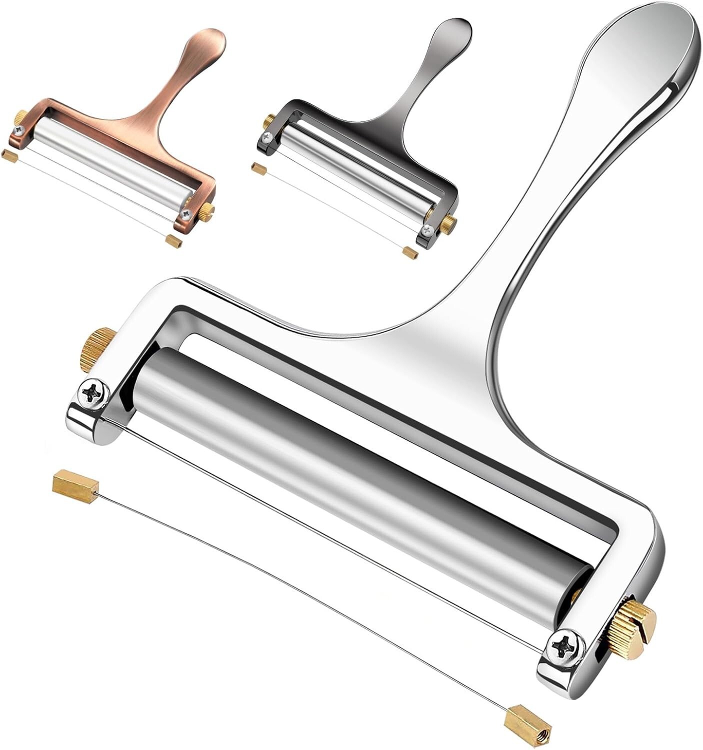 Zulay Cheese Slicer With Adjustable Thickness Wire For Silver Adjustable Thick