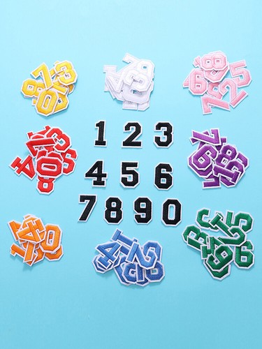 10pcs 0-9 Number Patch Patches College Iron Sew On Alphabet Embroidery Clothes│ - Picture 20 of 32