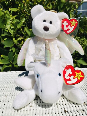 Ty Beanie Babies Lot Of 2 RARE Retired Halo & Mystic Mint Condition