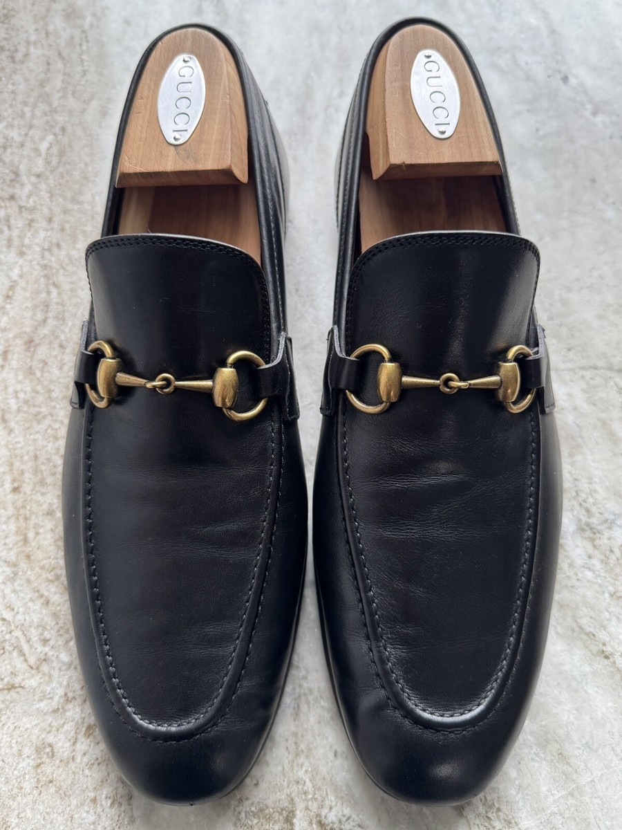 GUCCI Jordaan Horsebit Black Leather Loafer 8 / 8.5 US 1953 