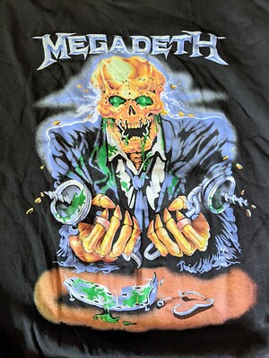 Megadeth Shirt Adult XL Black Metal Band Tee Big Skull