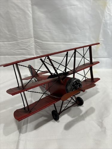 Vintage Metal Model Airplane Rustic Hangable