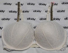 NEW Victoria's Secret Very Sexy Push-Up Bra Crystals 36C & Brazilian Set Large L