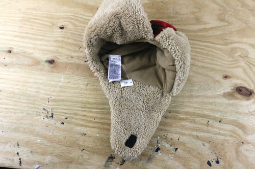 Gap Baby Gap Hat M/L Red Plaid Duck Trapper Fleece Faux Fur Trim Hat New - Picture 3 of 5