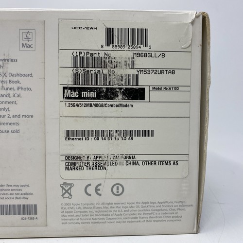 Apple Mac Mini 2005 Model A1103 G4 PowerPC Works Needs Formatted With Box - Picture 4 of 17