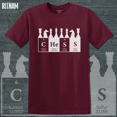 Chess T-shirt Sets Periodic  Table Chess Players Chess Lovers Tee