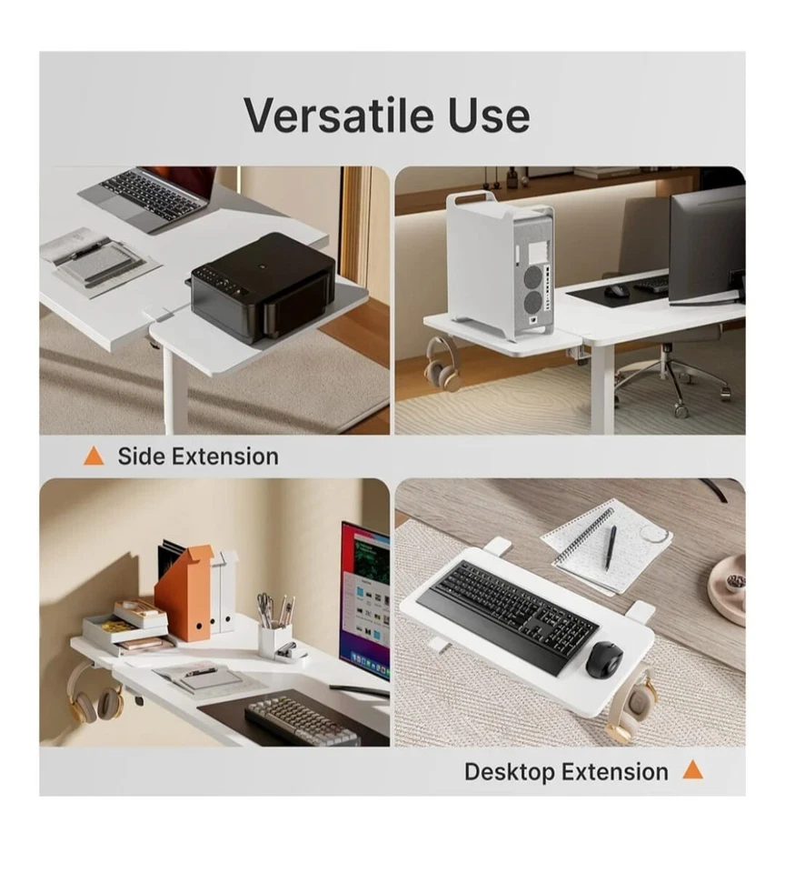 Bandeja Extensora de Escritorio, Abrazadera 24"x14.4" en Estante, Extensión de Escritorio con Soporte para Portátil. Foto 3 de 4