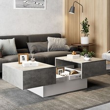 Farmhouse Coffee Table with Large Hidden Storage Space for Living Room Furniture