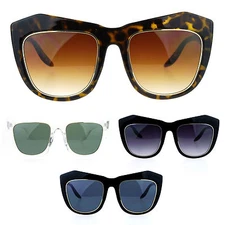 SA106 Oversize Retro Thick Eyebrow Butterfly Sunglasses