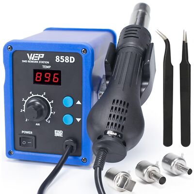 858d Hot Air Rework Soldering Station With Temperature Control Adjustable Air Vo