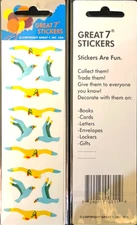 12 packages of Fuzzy Albatross Stickers, "Great 7" Sticker Designs, PFZ2301