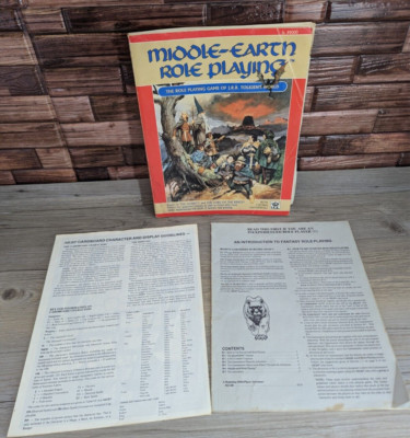 Middle-Earth Role Playing Rulebook 2nd Ed 1986 (Missing Page) w/Intro & Maps ICE