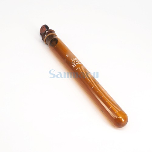5/10/20/15/25/50ml Graduated Lab Brown Glass Test Tube Round Bottom with Stopper - Picture 25 of 29