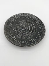 Pottery Art Rustic Garlic Ginger Oil Grater Bread Dipping Dish Signed