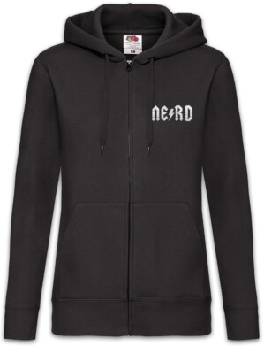 Nerd Lightning Damen Zipper Hoodie Fun Hard Rock Band Heavy Metal Gitarrist