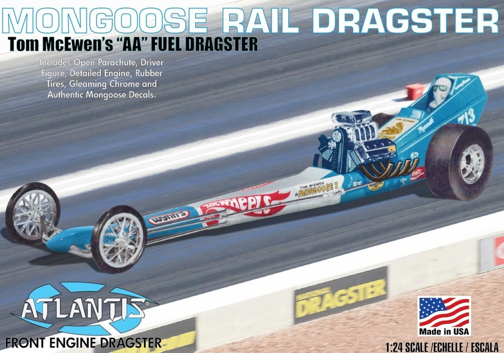 Atlantis Tom Mongoose McEwen Front Engine Dragster 1:24 scale model car kit 5695