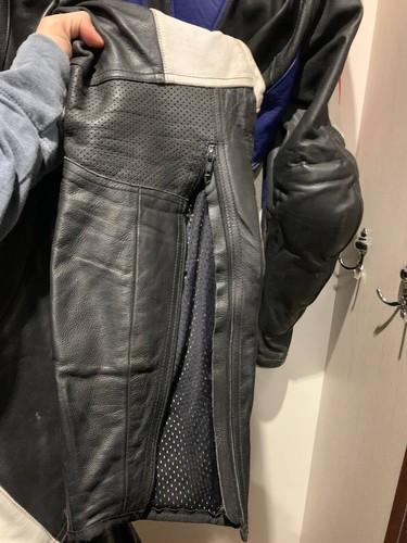 Vintage Dainese Made in Italy Racing Suit Leather Perforated Mens Size 54 Armor - Picture 9 of 14
