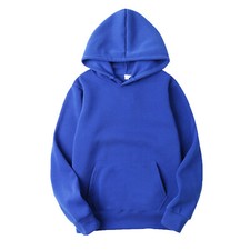 Mens Long Sleeve Hooded Sweatshirt Pullover Sports Tops Solid Color Hoodies